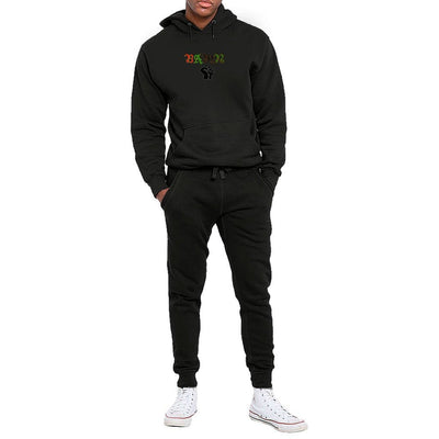 Black - B.A.M.N (By Any Means Necessary) 2 Unisex Hooded Sweatshirt Lounge Set - unisex jogging set at TFC&H Co.