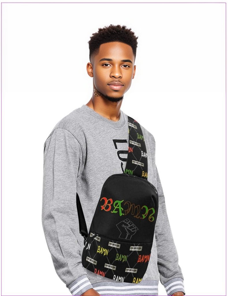 One Size B.A.M.N Juneteenth Men's Chest Bag (Model 1678) - B.A.M.N (By Any Means Necessary) 3 Men's Chest Bag -3 variations - mens chest bag at TFC&H Co.