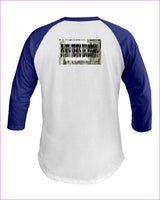 White/Lapis - B.A.M.N (By Any Means Necessary) Clothing Men's 3/4 Sleeve Raglan Shirt - Mens T-Shirts at TFC&H Co.