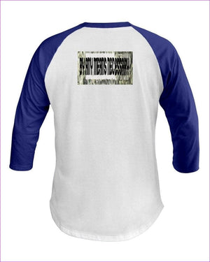 White/Lapis - B.A.M.N (By Any Means Necessary) Clothing Men's 3/4 Sleeve Raglan Shirt - Mens T-Shirts at TFC&H Co.