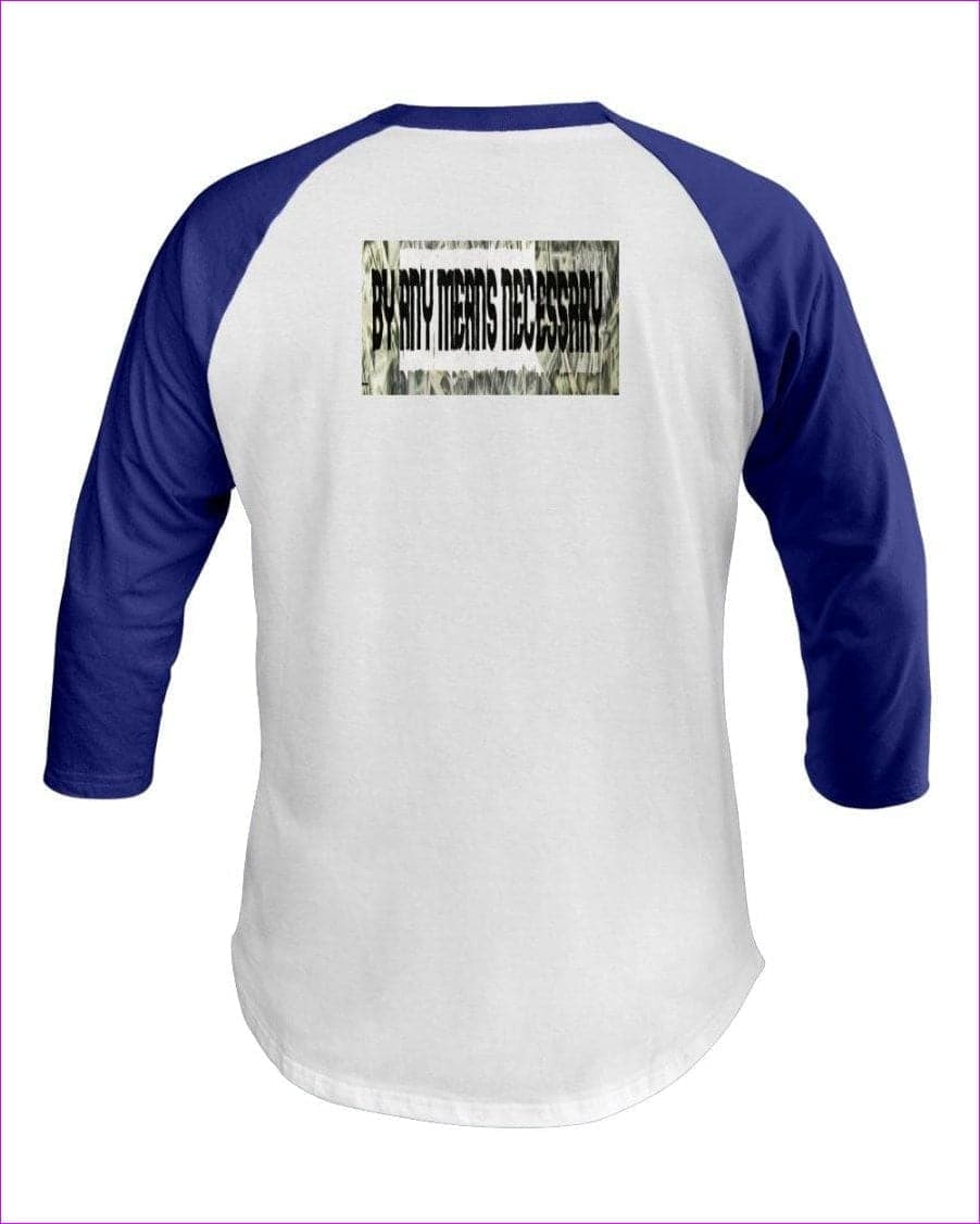 White Lapis - B.A.M.N - By Any Means Necessary Clothing Men's 3/4 Sleeve Raglan Shirt - Mens T-Shirts at TFC&H Co.