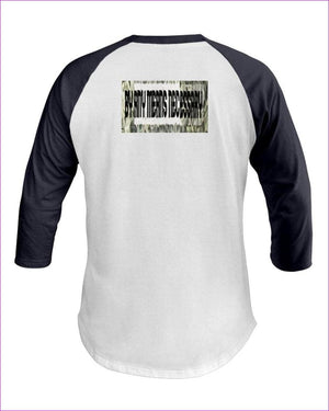 White/Navy - B.A.M.N (By Any Means Necessary) Clothing Men's 3/4 Sleeve Raglan Shirt - Mens T-Shirts at TFC&H Co.