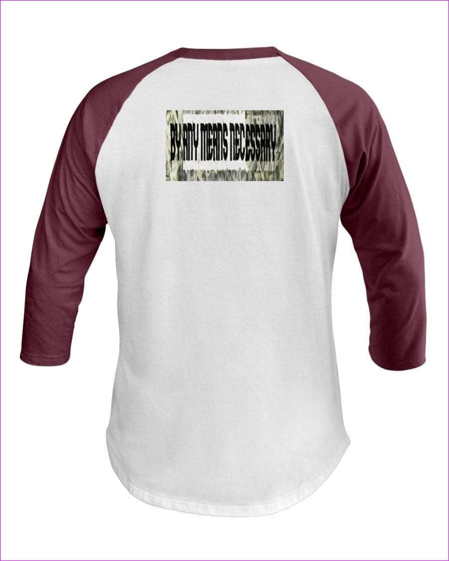White/Truffle - B.A.M.N (By Any Means Necessary) Clothing Men's 3/4 Sleeve Raglan Shirt - Mens T-Shirts at TFC&H Co.