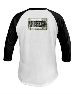 White Hth Black - B.A.M.N - By Any Means Necessary Clothing Men's 3/4 Sleeve Raglan Shirt - Mens T-Shirts at TFC&H Co.