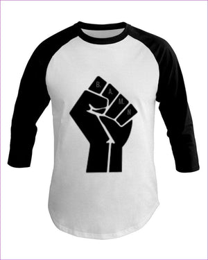 White Black - B.A.M.N - By Any Means Necessary Clothing Men's 3/4 Sleeve Raglan Shirt - Mens T-Shirts at TFC&H Co.