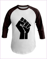White Brown - B.A.M.N - By Any Means Necessary Clothing Men's 3/4 Sleeve Raglan Shirt - Mens T-Shirts at TFC&H Co.