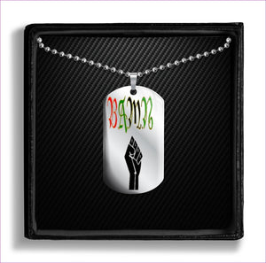 Steel With 24" Ball Chain - B.A.M.N (By Any Means Necessary) Dog Tag- Ships from The US - dog tags at TFC&H Co.
