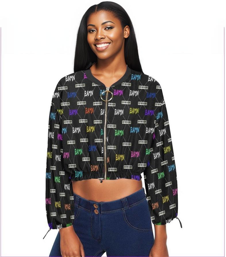 - B.A.M.N (By Any Means Necessary) in Color Chiffon Cropped Jacket - womens jackets at TFC&H Co.