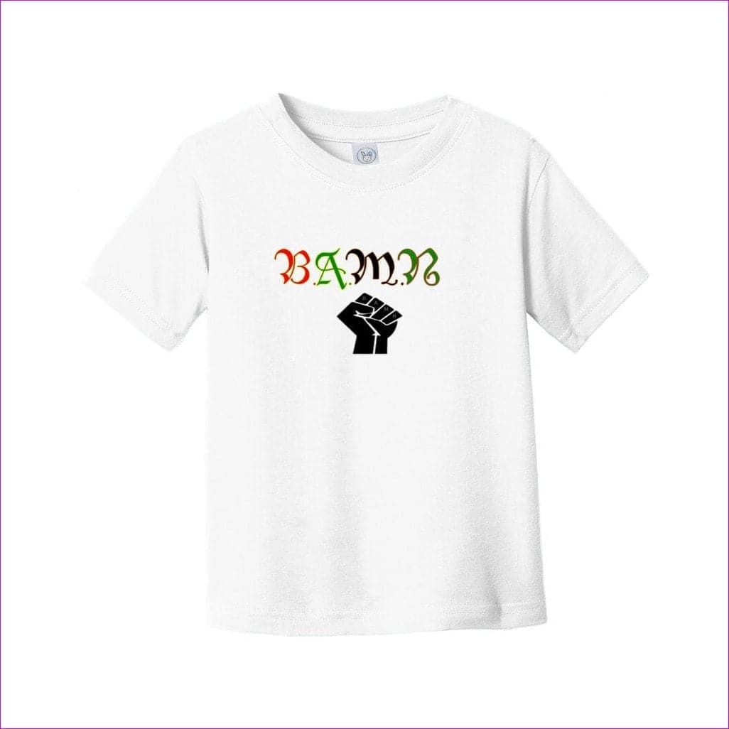 White - B.A.M.N (By Any Means Necessary) Toddler Fine Jersey Tee - toddler tee at TFC&H Co.