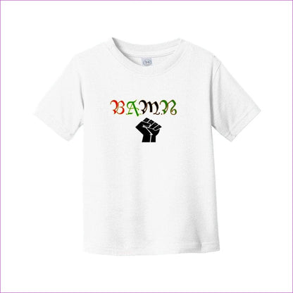 White B.A.M.N (By Any Means Necessary) Toddler Fine Jersey Tee - toddler tee at TFC&H Co.