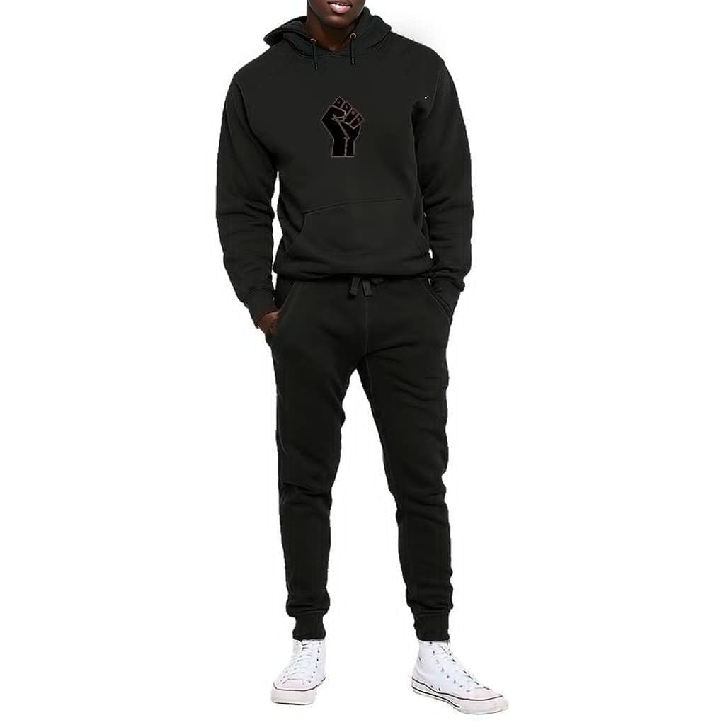 Black B.A.M.N (By Any Means Necessary) Unisex Hooded Sweatshirt Lounge Set - unisex jogging set at TFC&H Co.