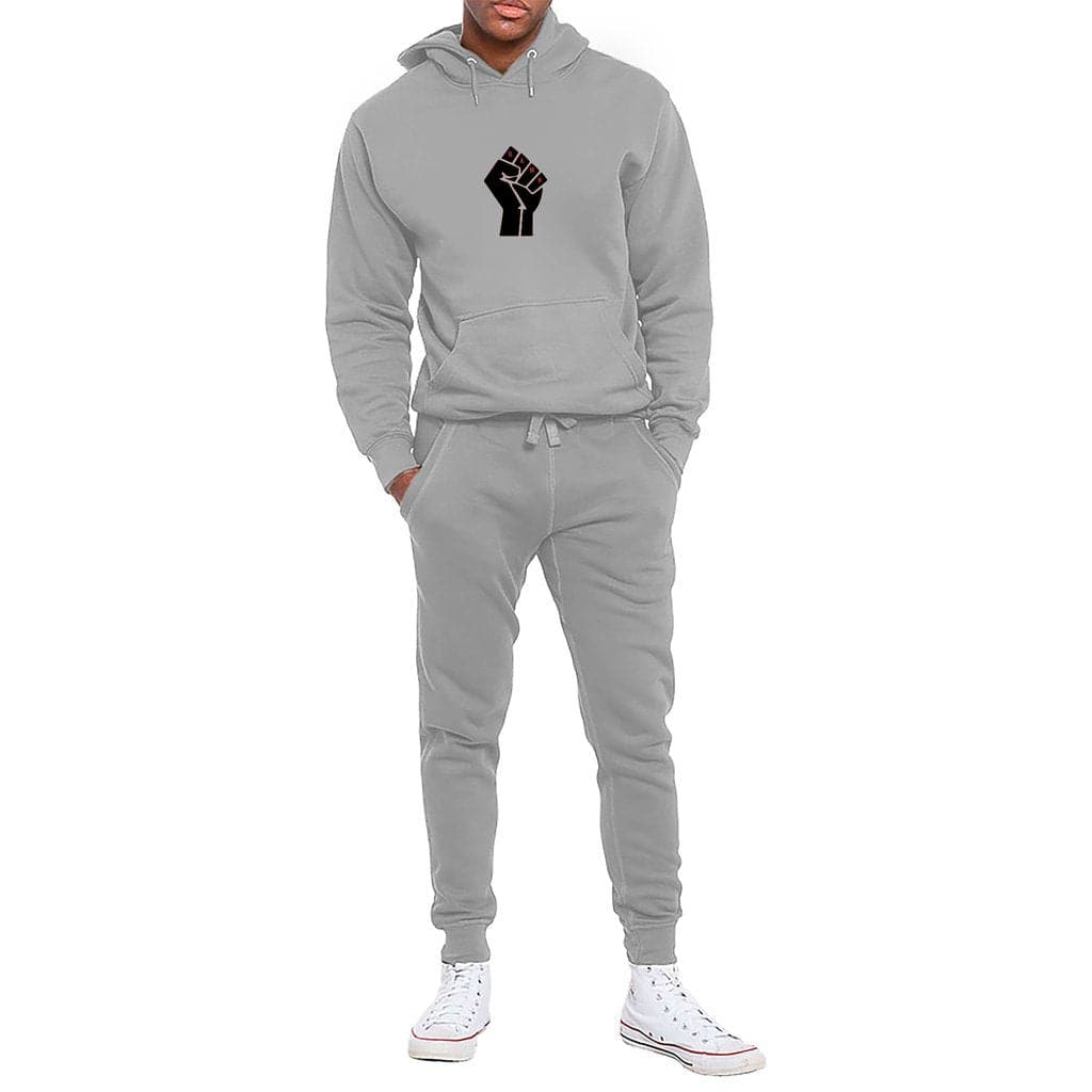 Heather Grey B.A.M.N (By Any Means Necessary) Unisex Hooded Sweatshirt Lounge Set - unisex jogging set at TFC&H Co.