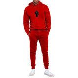 Red B.A.M.N (By Any Means Necessary) Unisex Hooded Sweatshirt Lounge Set - unisex jogging set at TFC&H Co.