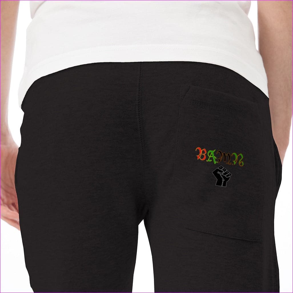 Black B.A.M.N (By Any Means Necessary) Unisex Premium Fleece Joggers - Unisex Joggers at TFC&H Co.