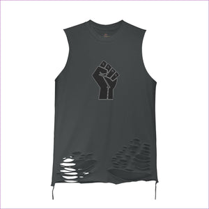 Black - B.A.M.N (By Any Means Necessary) Unisex Ripped Tank Top - unisex tank top at TFC&H Co.
