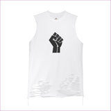 White B.A.M.N (By Any Means Necessary) Unisex Ripped Tank Top - unisex tank top at TFC&H Co.