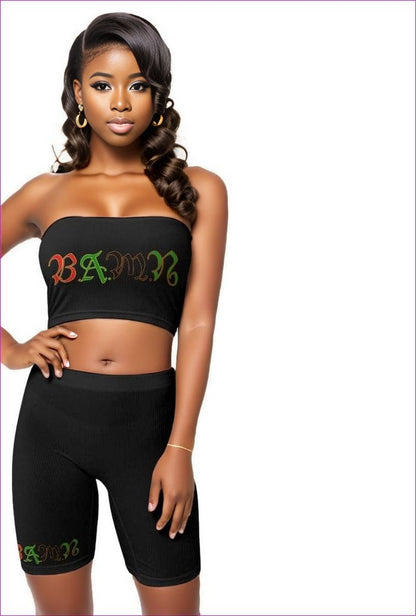 B.A.M.N (By Any Means Necessary) Womens Tube Top Shorts Suit - women's tube top & short set at TFC&H Co.