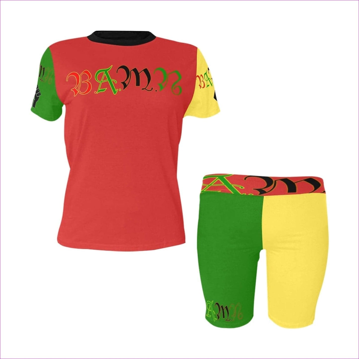 B.A.M.N (By Any Means Necessary) Womens Yoga Short Set - women's top & short set at TFC&H Co.