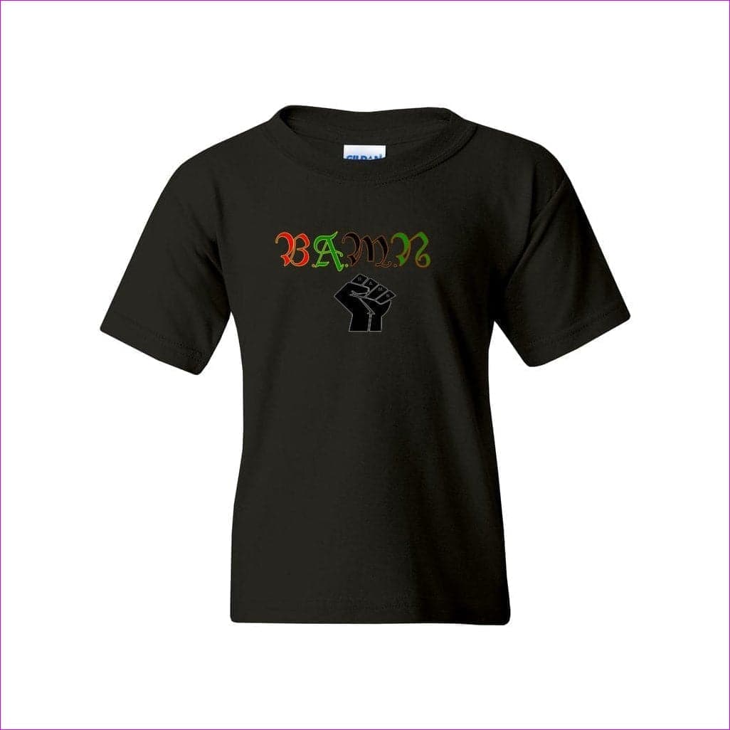 Black B.A.M.N (By Any Means Necessary) Youth Heavy Cotton T-Shirt - Kid's t-shirt at TFC&H Co.
