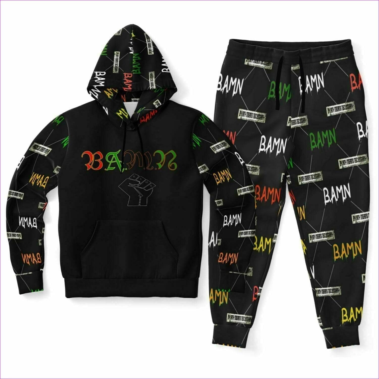 - B.A.M.N in Color (By Any Means Necessary) Unisex Premium Jogging Set - Fashion Hoodie & Jogger - AOP at TFC&H Co.