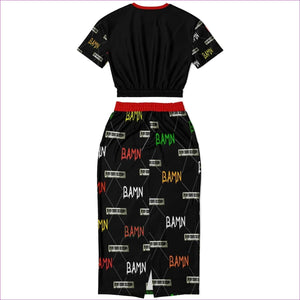 - B.A.M.N in Color (By Any Means Necessary) Womens Premium Crop Top Skirt Set - Fashion Cropped Short Sleeve Sweatshirt and Long Pocket Skirt Set – AOP at TFC&H Co.
