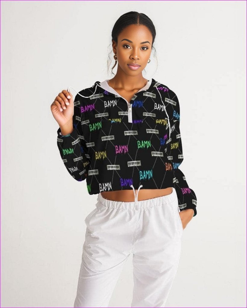 B.A.M.N in Color Womens Cropped Windbreaker - women's cropped hoodie at TFC&H Co.