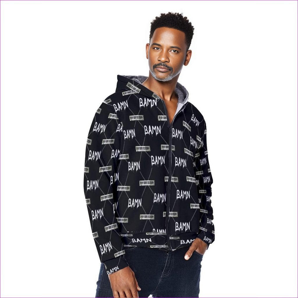 black B.A.M.N Unisex Heavy Fleece Zip Up Hoodie - men's hoodie at TFC&H Co.