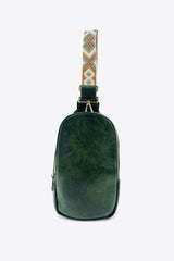 OLIVE ONE SIZE - Adjustable Strap PU Leather Sling Bag - handbag at TFC&H Co.