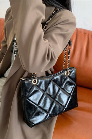 BLACK ONE SIZE - PU Leather Shoulder Bag - handbag at TFC&H Co.