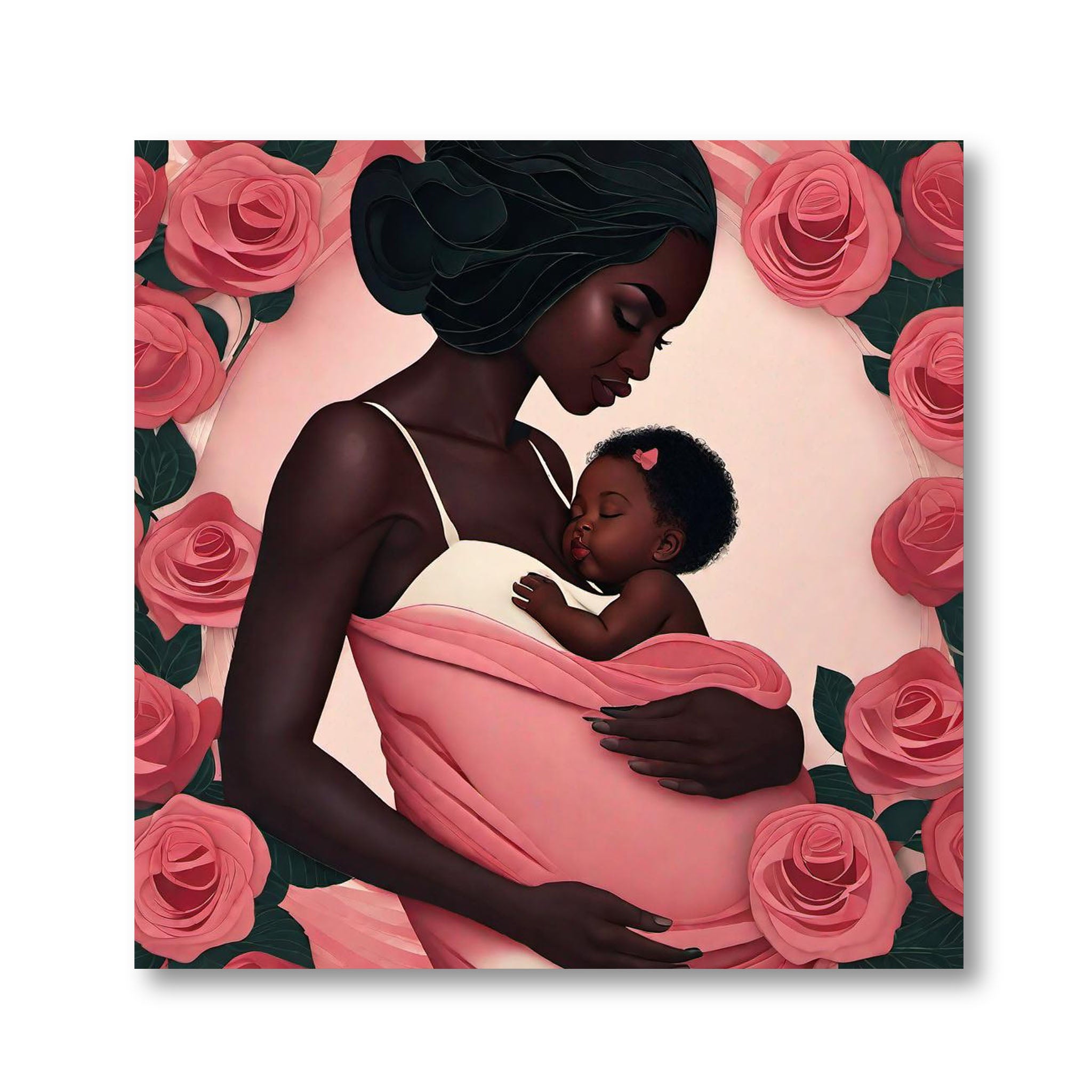 4-pack Pink Mother's Love Photo Tile (4 pack magnetic) - wall art at TFC&H Co.
