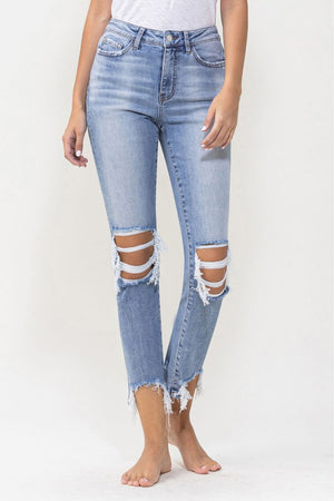 MEDIUM Lovervet Full Size Courtney Super High Rise Kick Flare Jeans - Ships from The US - women's jeans at TFC&H Co.