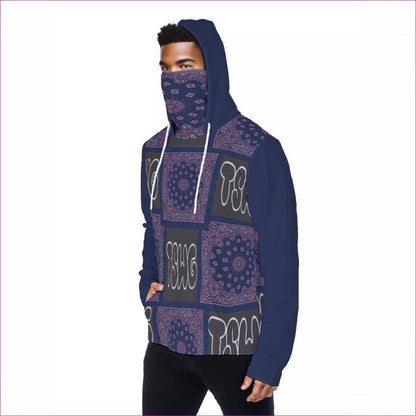 Bandana Branded Men's Pullover Hoodie With Mask - men's hoodie at TFC&H Co.