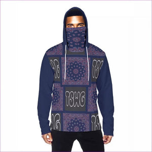 blue - Bandana Branded Men's Pullover Hoodie With Mask - mens hoodie at TFC&H Co.