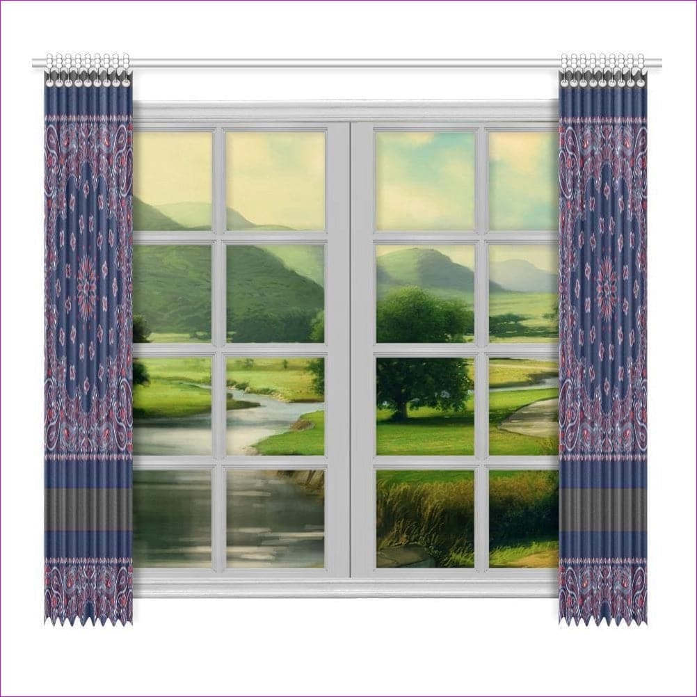One Size Bandanna Branded Home Window Curtain 52"x96" (Two Piece) - window curtain at TFC&H Co.