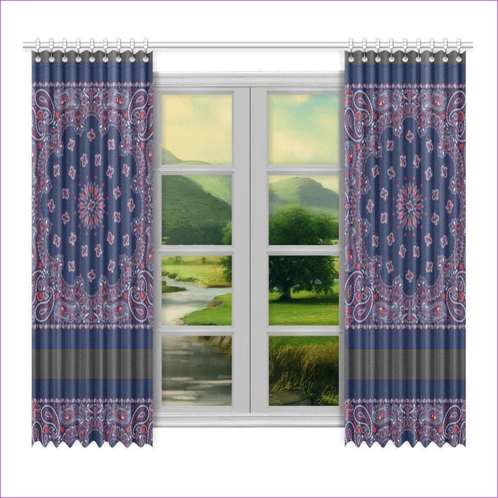 Bandanna Branded Home Window Curtain 52"x96" (Two Piece) - window curtain at TFC&H Co.