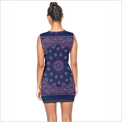 Bandanna Branded Lace Up Front Bodycon Dress - women's dress at TFC&H Co.