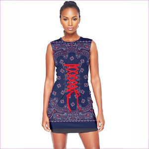 - Bandanna Branded Lace Up Front Bodycon Dress - womens dress at TFC&H Co.