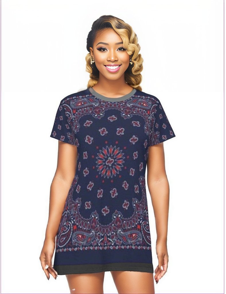 Bandanna Branded T-Shirt Dress- Ships from The US - women's dress at TFC&H Co.