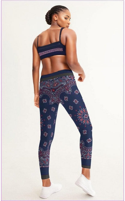 blue Bandanna Branded Womens Yoga Pants - women's leggings at TFC&H Co.