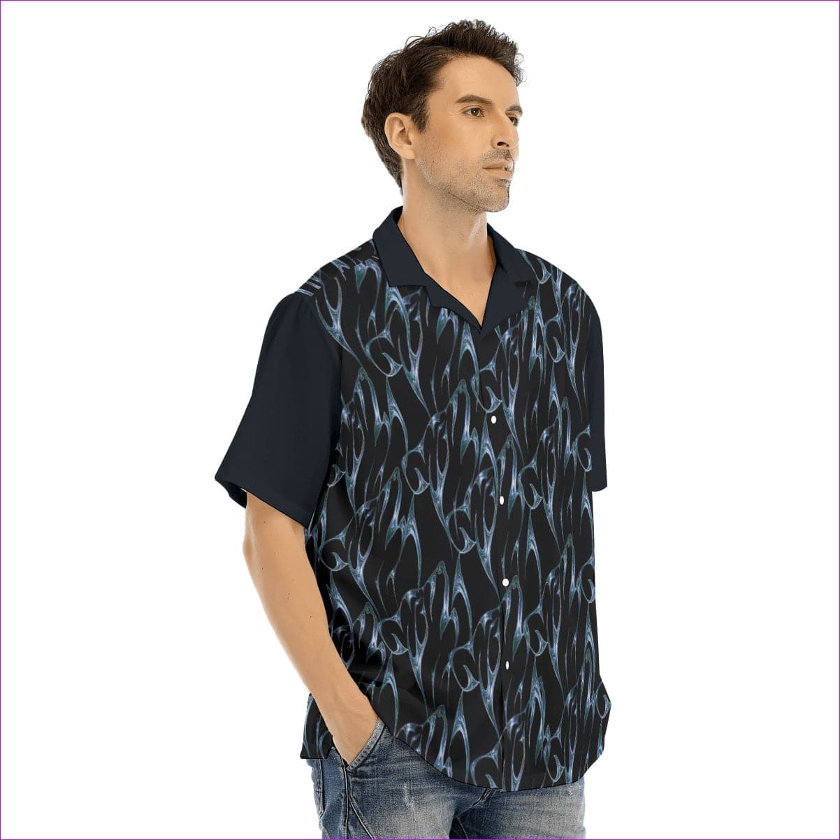 Bay Men's Hawaiian Shirt With Button Closure - men's button-up shirt at TFC&H Co.