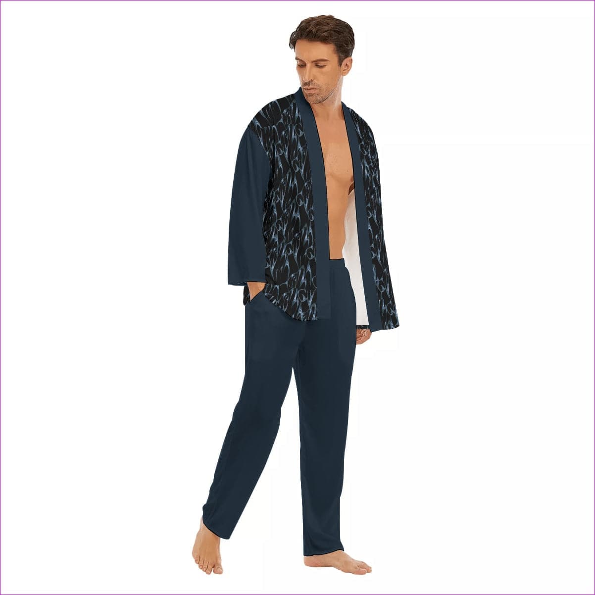 - Bay Men's Imitation Silk Pajama Set - mens pajama-set at TFC&H Co.