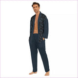 navy - Bay Men's Imitation Silk Pajama Set - mens pajama-set at TFC&H Co.