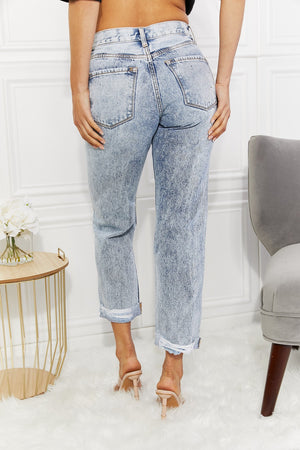 - Kancan Kendra High Rise Distressed Straight Jeans - Ships from The US - womens jeans at TFC&H Co.