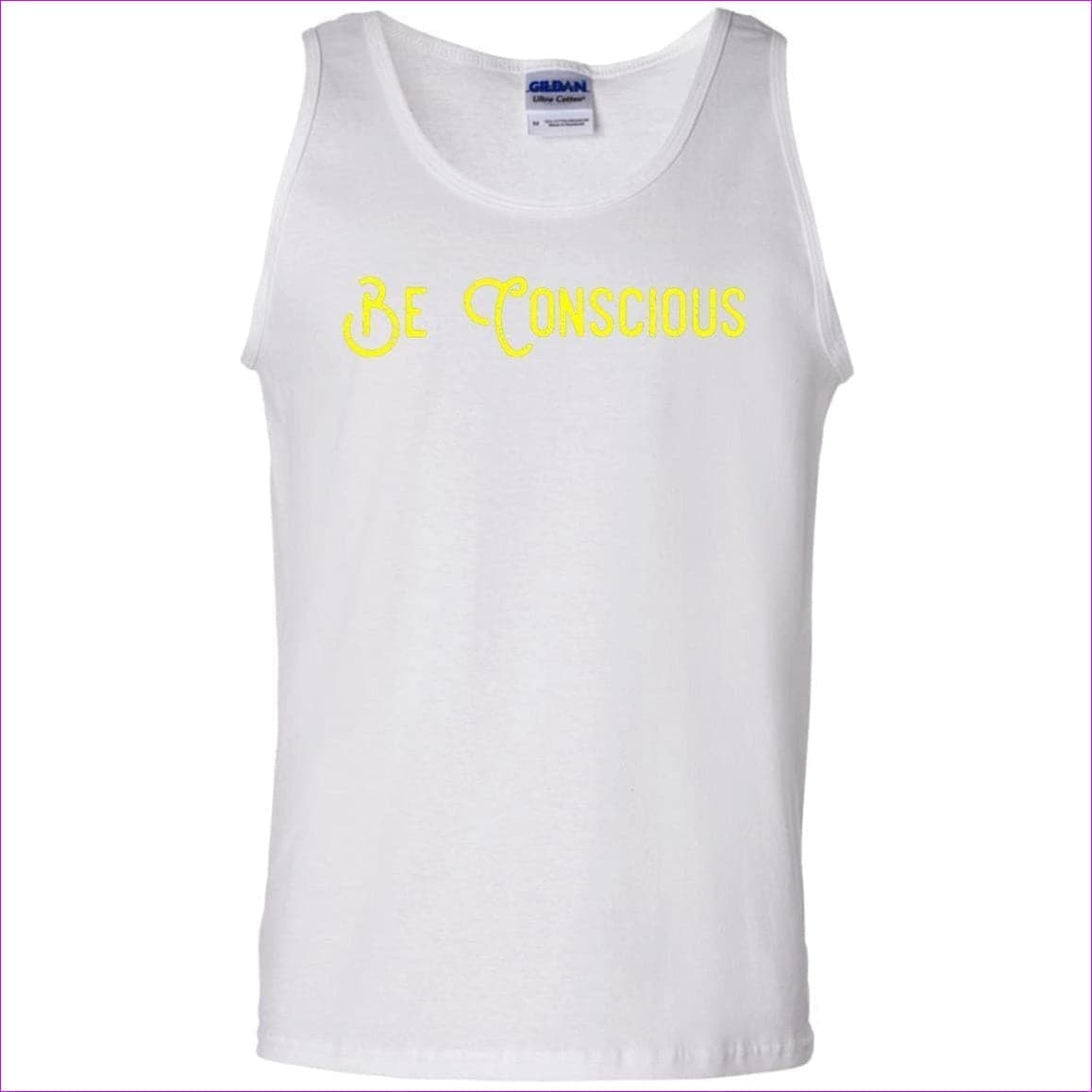 White - Be Conscious 100% Cotton Tank Top - Mens Top at TFC&H Co.