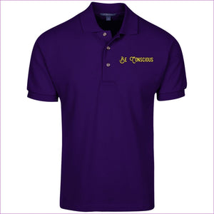 Purple - Be Conscious Cotton Pique Knit Polo - Mens Polo Shirts at TFC&H Co.