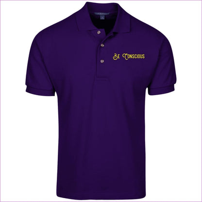 Purple Be Conscious Cotton Pique Knit Polo - Men's Polo Shirts at TFC&H Co.