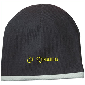 STC15 Performance Knit Cap Black One Size - Be Conscious Embroidered Knit Cap, Cap, Beanie - Beanie at TFC&H Co.