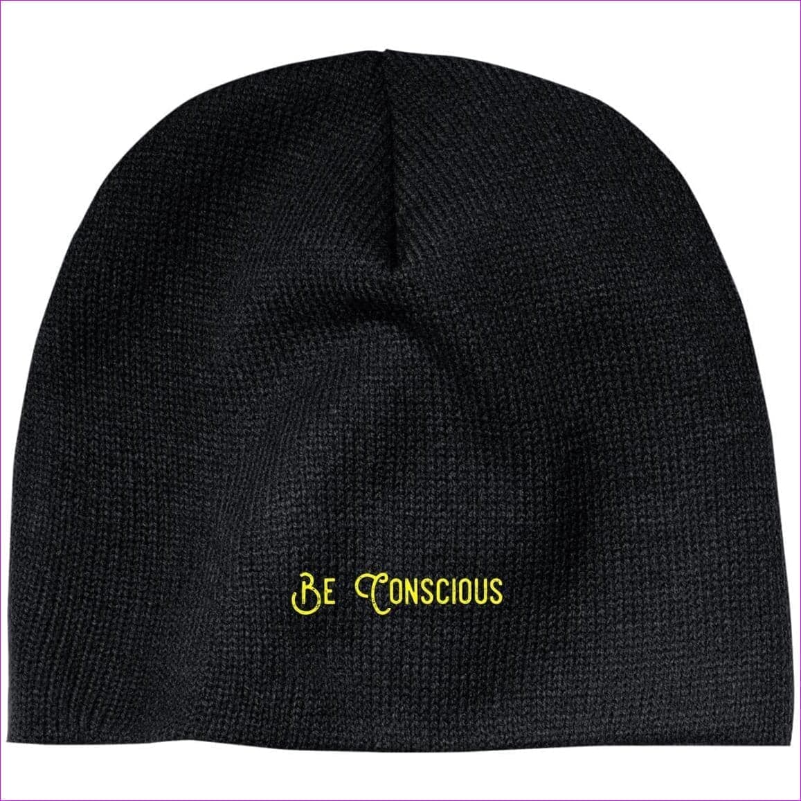 CP91 100% Acrylic Beanie Black One Size Be Conscious Embroidered Knit Cap, Cap, Beanie - Beanie at TFC&H Co.