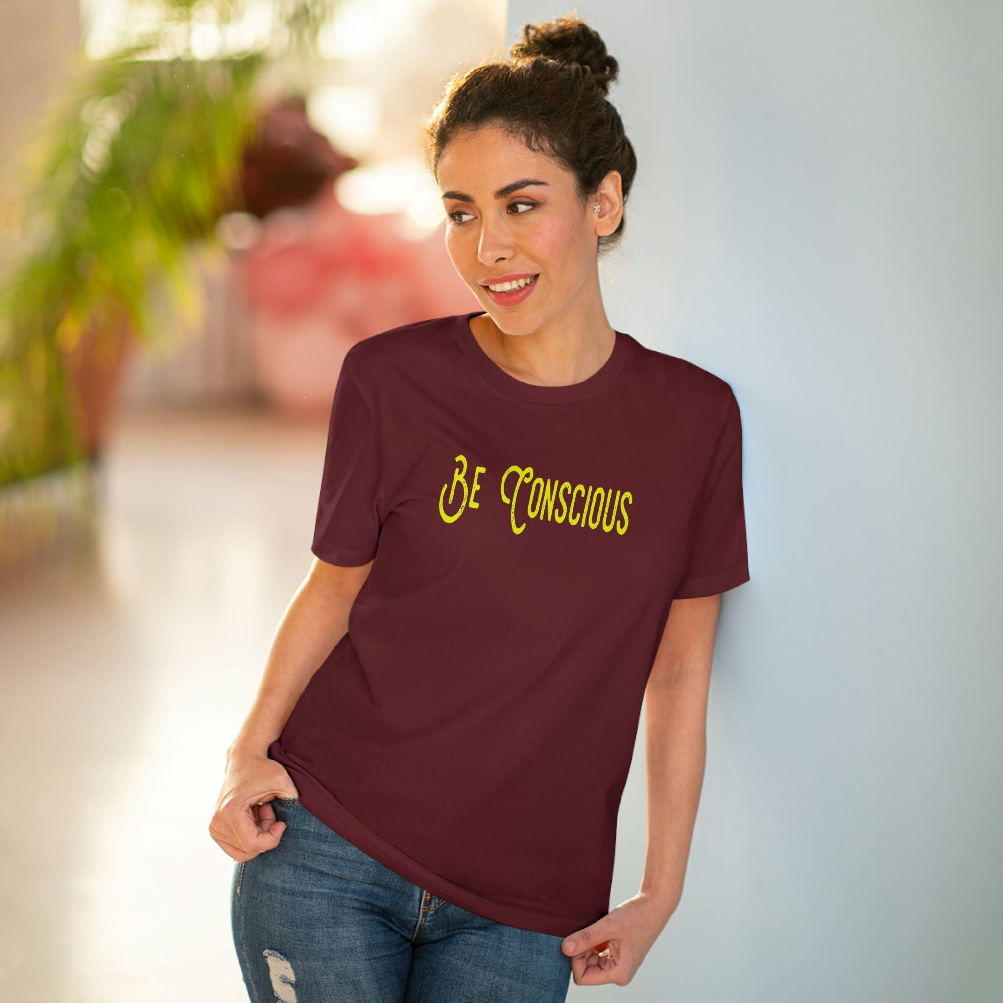 Burgundy - Be Conscious Organic T-shirt - Unisex - T-Shirt at TFC&H Co.