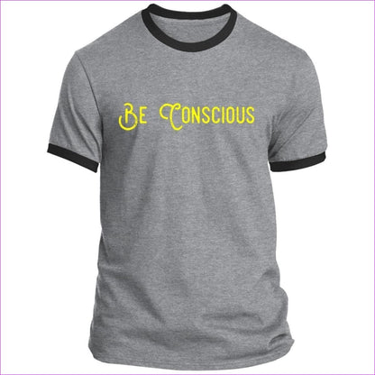 Athletic Heather/Jet Black Be Conscious Ringer Tee - Men's T-Shirts at TFC&H Co.